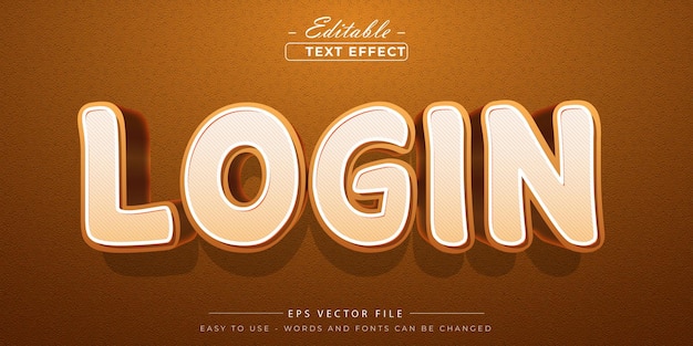Log in Editable Text effect