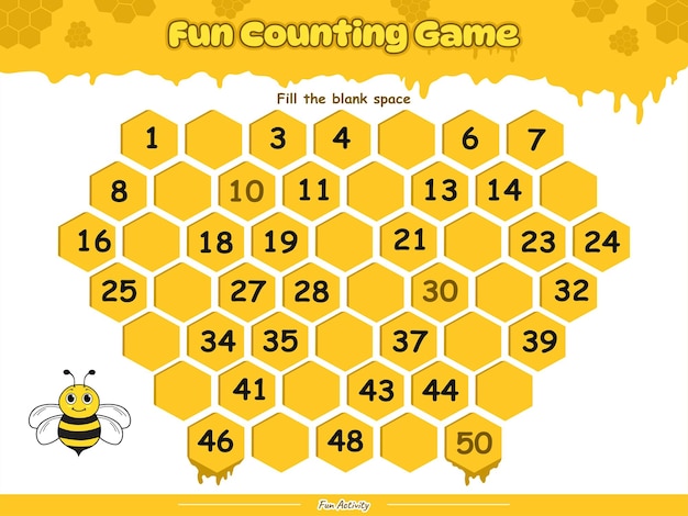 logic math game fill the correct number of beehive