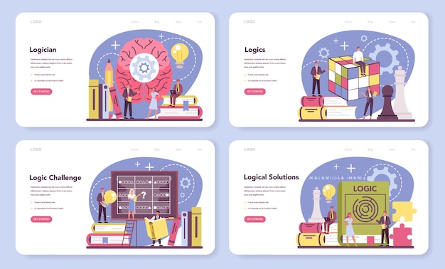 Logician web banner or landing page set