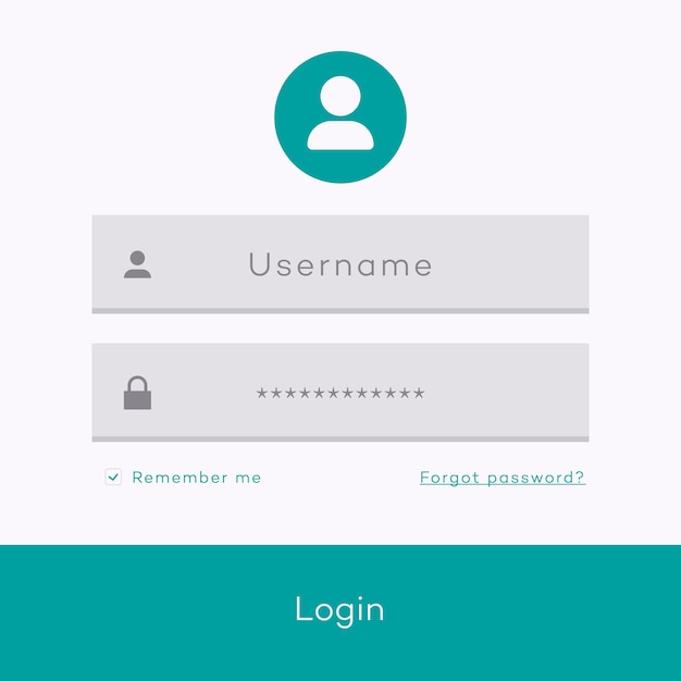 Login form page template minimal style for website ui elements online registration smartphone mockups app development user profile access to account concept Vector 10 eps