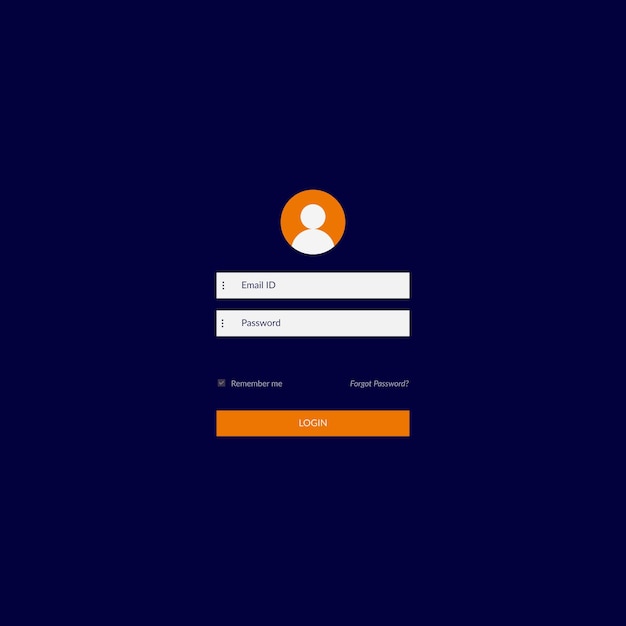 login page ui design drack background