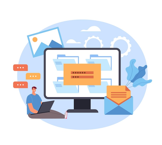 Login password enter website webpage online concept.