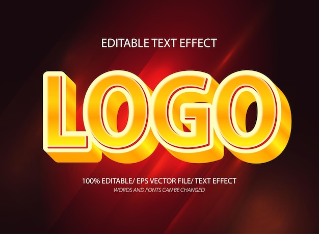 Logo editable text effect and editable text style