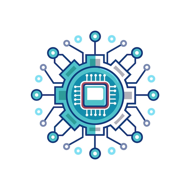 Logodesign til teknologivirksomhed, vektorillustration
