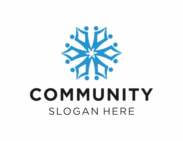 Logotypdesign för nätgemenskap skapad med appen Corel Draw 2018 med vit bakgrund