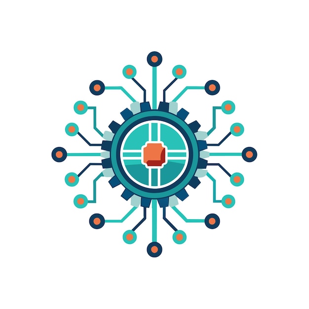 Logotypdesign för vektorillustration för teknikföretag