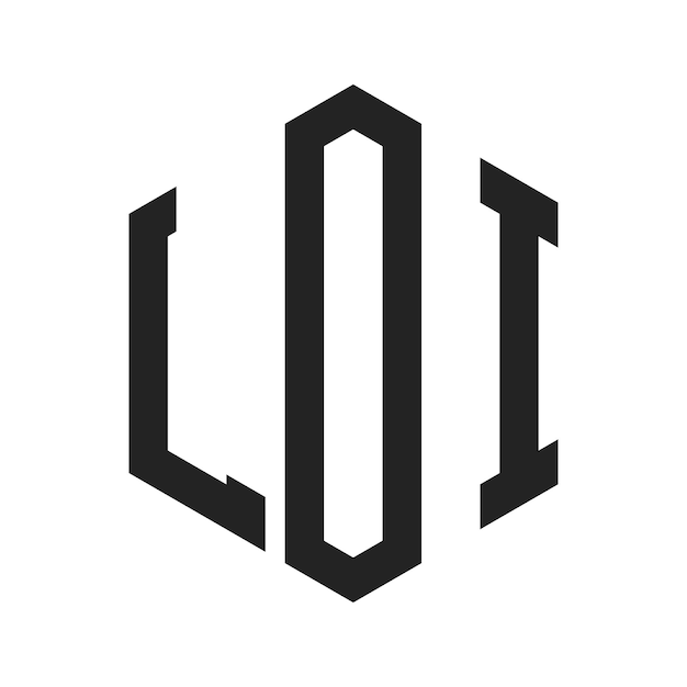 loi logo design initial letter loi monogram logo using hexagon shape