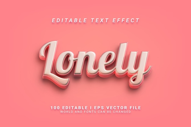 lonely editable text effect