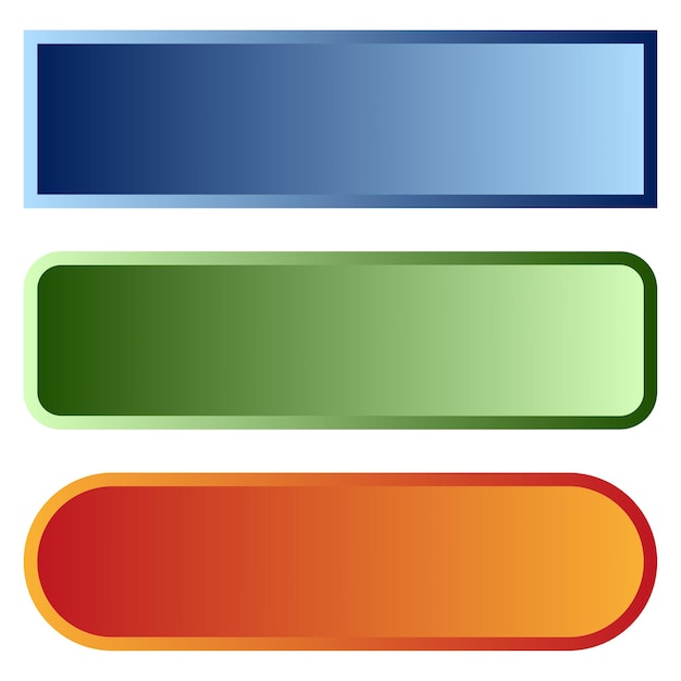 Long oblong wide format banner button plaque and plaquette plate shape Vector illustration