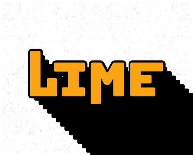 Long shadow text effect lime typography in yellow and white color style