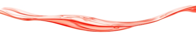 Long translucent water wave in red colors isolated on white background Transparency only in vector file