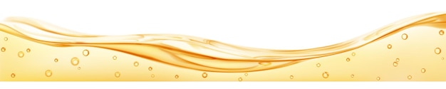 long translucent water wave with air bubbles in yellow colors isolated on white background transparency only in vector file