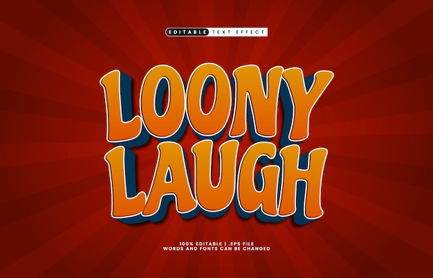 loony laugh editable text effect with a cartoon and kids text style