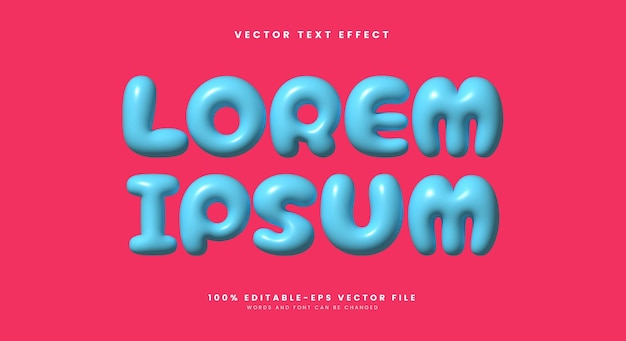 Lorem Ipsum Inflated Style 3d editable text effect Template