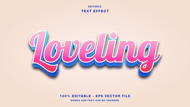 loveling editable text effect