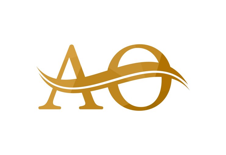 Vektör low poly and initial ao letter logo design vector design concept