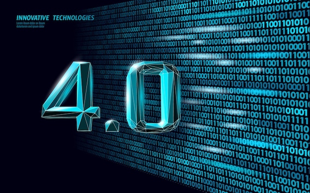 Low poly future industrial revolution concept industry  ai artificial cyber autonomous process onlin...