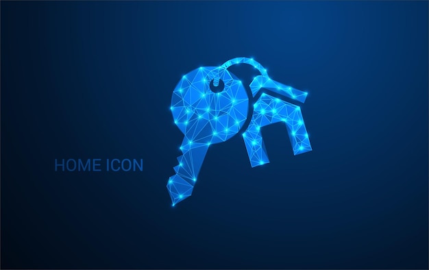 Low Poly Home Icon Design Stylized 3D House Symbol for Apps Games UI Maps and Digital Interface Elements