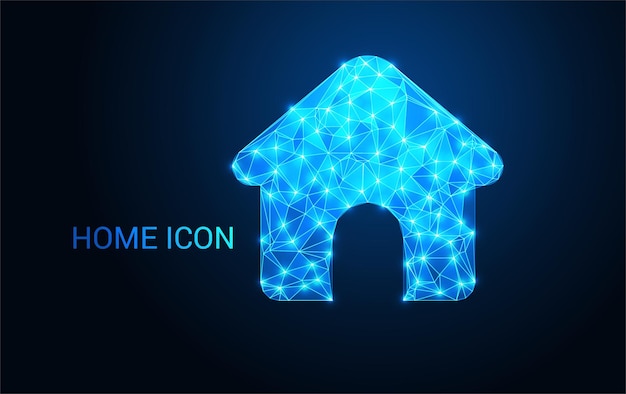 Low Poly Home Icon Design Stylized 3D House Symbol for Apps Games UI Maps and Digital Interface Elements