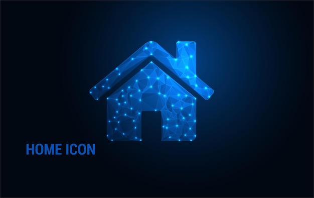 Low Poly Home Icon Minimalist Geometric Design for UI Apps Websites and Digital Projects