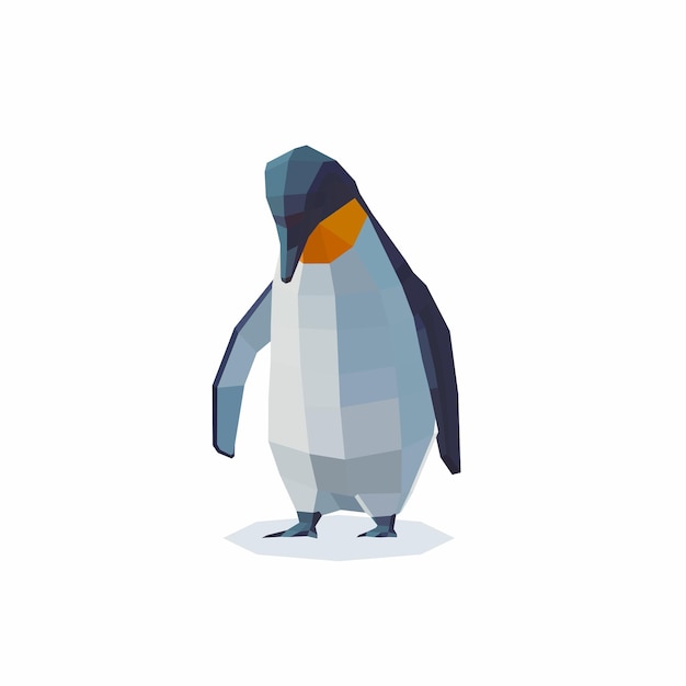 Low poly penguin vector