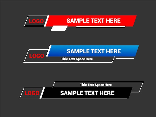 Lower Third Design Business Channel Graphics Lower Third TV News Bars Set
