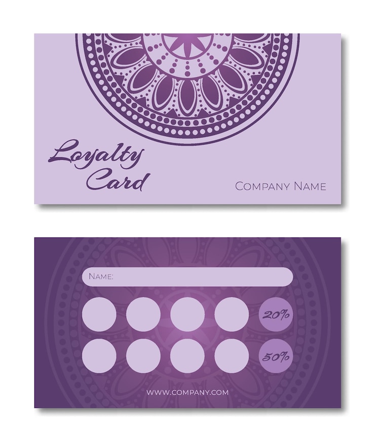 Vektör loyalty card. simple mandala, vector,