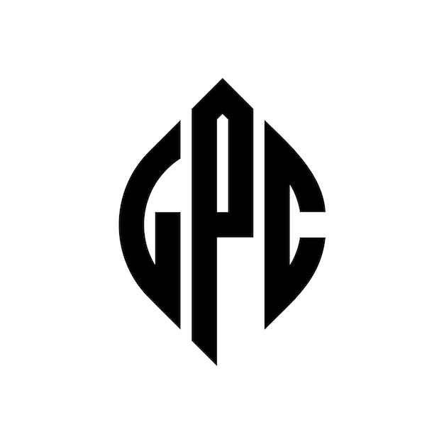 LPC circle letter logo design with circle and ellipse shape LPC ellipse letters with typographic style The three initials form a circle logo LPC Circle Emblem Abstract Monogram Letter Mark Vector