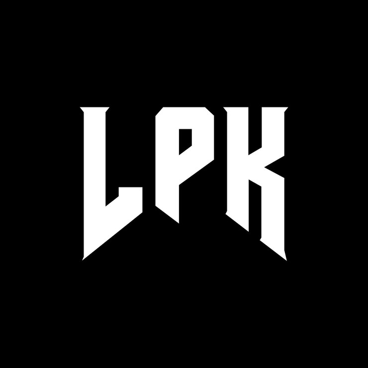Vektör lpk letter logo design for technology company lpk logo design black and white color combination lpk logo lpk vector lpk design lpk icon lpk alphabet lpk typography logo design