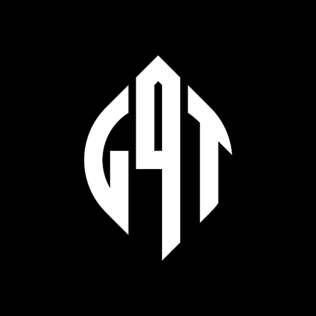 LQT circle letter logo design with circle and ellipse shape LQT ellipse letters with typographic style The three initials form a circle logo LQT Circle Emblem Abstract Monogram Letter Mark Vector