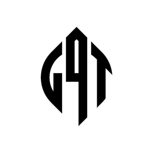 LQT circle letter logo design with circle and ellipse shape LQT ellipse letters with typographic style The three initials form a circle logo LQT Circle Emblem Abstract Monogram Letter Mark Vector