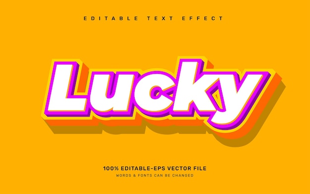Lucky editable text effect template