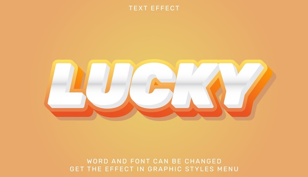 Lucky text effect in 3d style