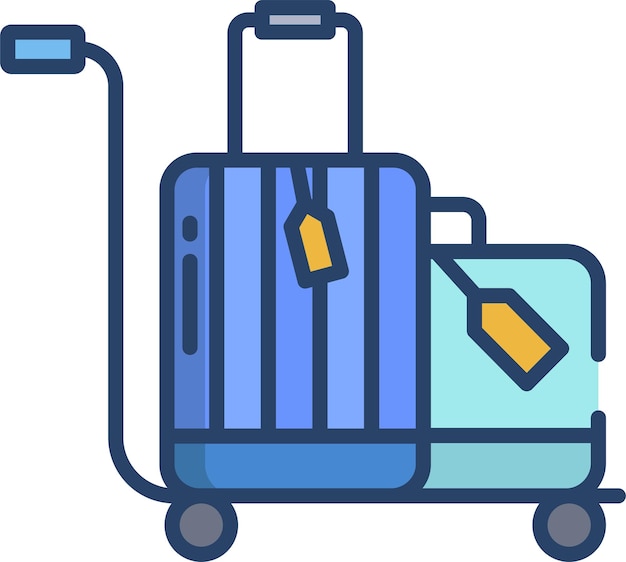 Luggagesolid linear color vector illustration