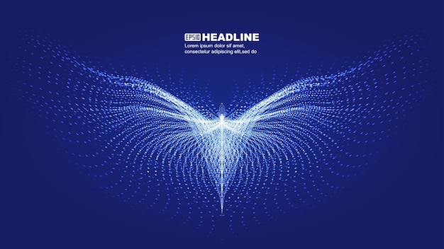 luminous particle trajectory spread wings or abstract butterfly vector graphics