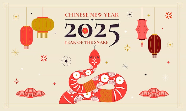 Lunar New Year card design Year of Snake 5