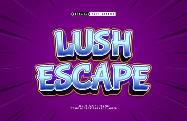 lush escape editable text effect with a nature and fresh text style