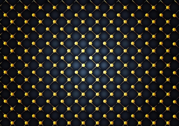 Luxurious dark blue and gold quilted pattern background