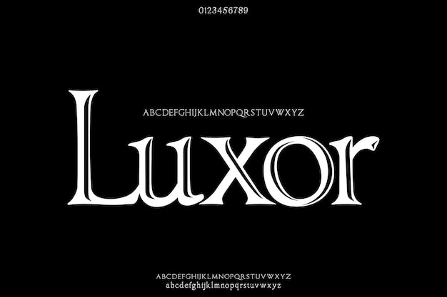 luxurious luxor creative vector serif display alphabet font design