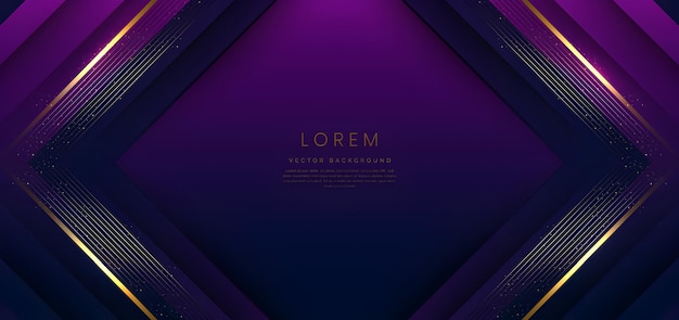 Luxury abstract background with purple and gold geometric shapes