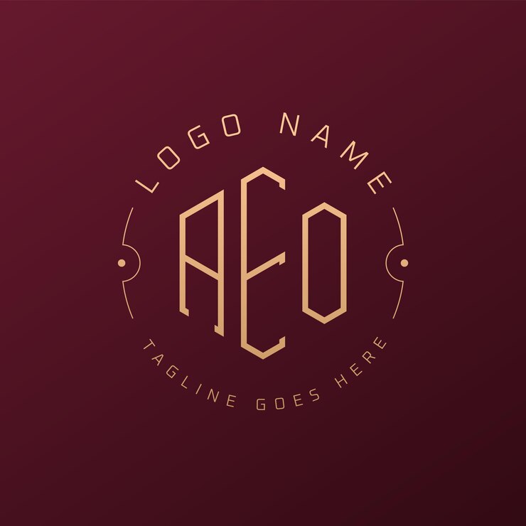 Vektör luxury aeo logo design elegant letter aeo monogram logo minimalist polygon aeo logo design template