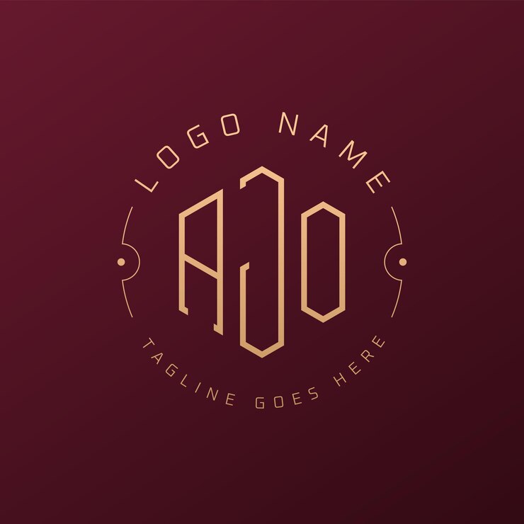 Vektör luxury ajo logo design elegant letter ajo monogram logo minimalist polygon ajo logo design template