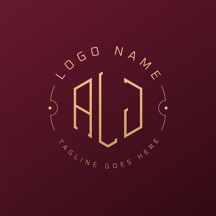 Vektör luxury alj logo design elegant letter alj monogram logo minimalist polygon alj logo design template