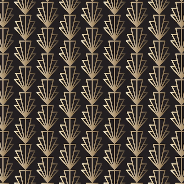 Luxury Art Deco Golden line pattern vector