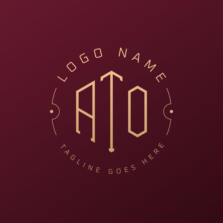 Vektör luxury ato logo design elegant letter ato monogram logo minimalist polygon ato logo design template