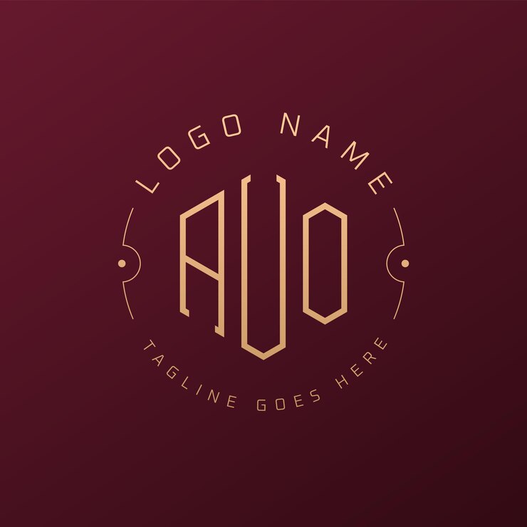 Vektör luxury auo logo design elegant letter auo monogram logo minimalist polygon auo logo design template