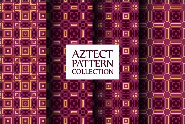 luxury aztec pattern set in ethnic style