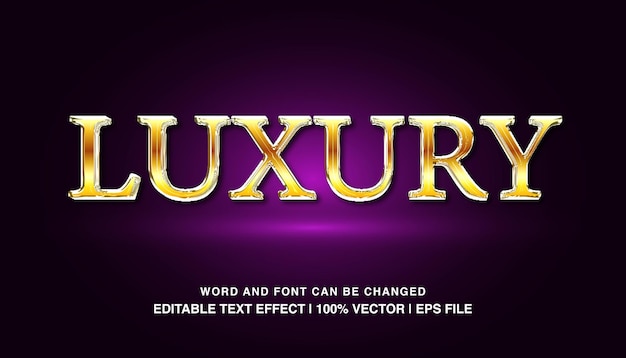 Luxury editable text effect template gold luxury style typeface