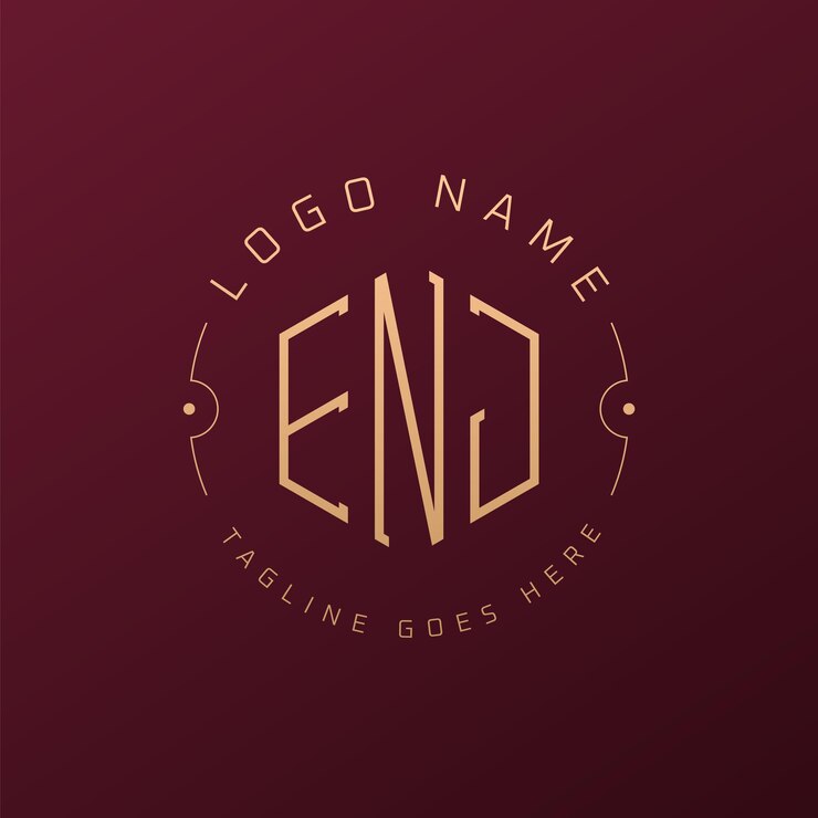 Luxury ENJ Logo Design Elegant Letter ENJ Monogram Logo Minimalist Polygon ENJ Logo Design Template