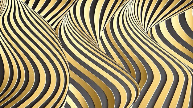 Luxury gold background. Wavy gold landscape consept of gold vector background with gradient lines on dark background.